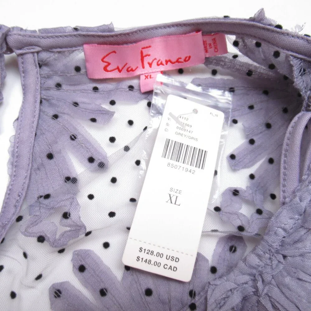 Anthropologie Eva Franco Lace Floral Blouse Purple XL
